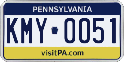 PA license plate KMY0051