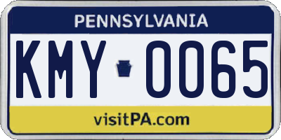 PA license plate KMY0065