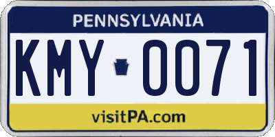 PA license plate KMY0071
