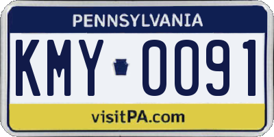 PA license plate KMY0091