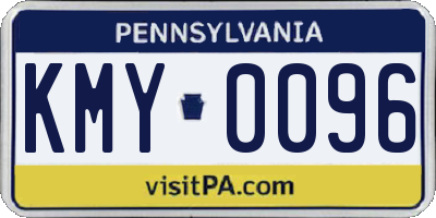 PA license plate KMY0096
