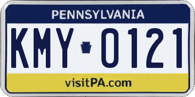 PA license plate KMY0121