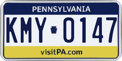 PA license plate KMY0147