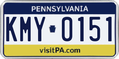 PA license plate KMY0151