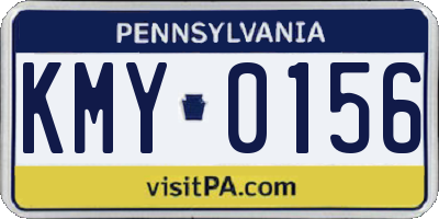 PA license plate KMY0156