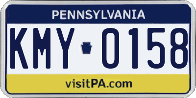 PA license plate KMY0158