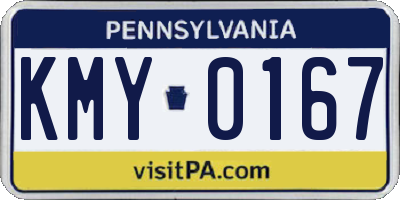 PA license plate KMY0167