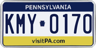PA license plate KMY0170