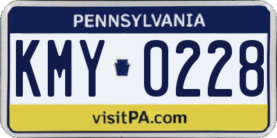 PA license plate KMY0228