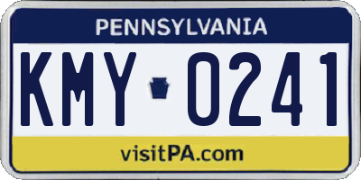 PA license plate KMY0241