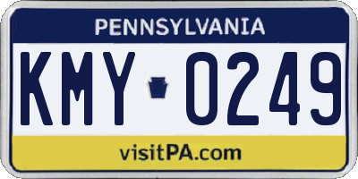 PA license plate KMY0249