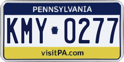 PA license plate KMY0277