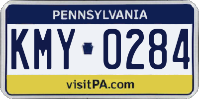 PA license plate KMY0284