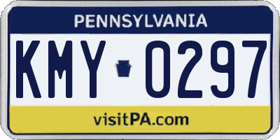 PA license plate KMY0297