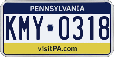 PA license plate KMY0318