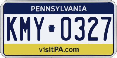 PA license plate KMY0327