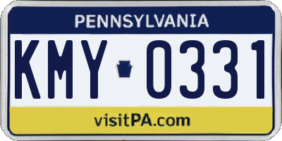 PA license plate KMY0331