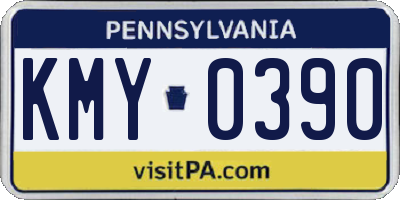 PA license plate KMY0390