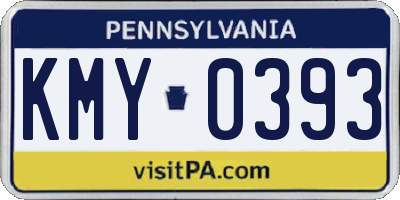 PA license plate KMY0393