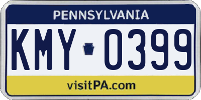 PA license plate KMY0399