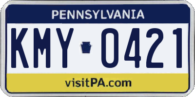 PA license plate KMY0421