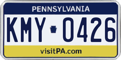 PA license plate KMY0426