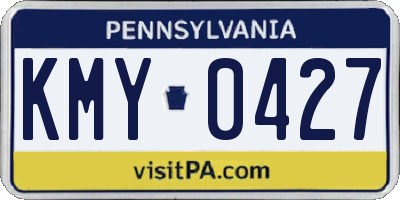 PA license plate KMY0427