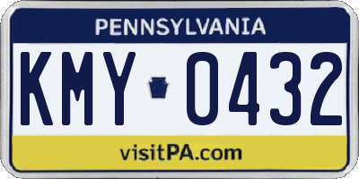 PA license plate KMY0432