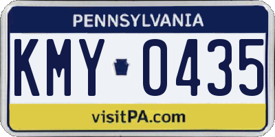PA license plate KMY0435