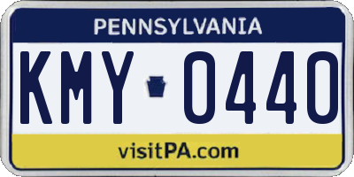 PA license plate KMY0440