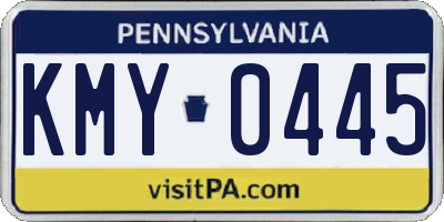 PA license plate KMY0445