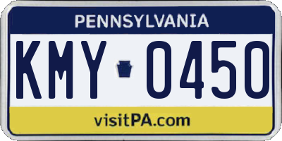 PA license plate KMY0450