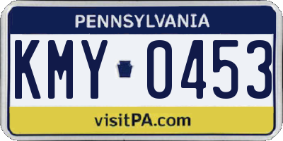 PA license plate KMY0453