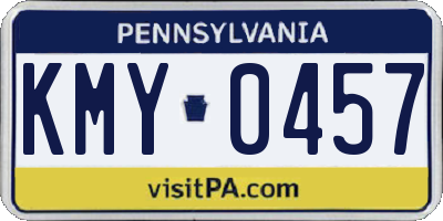 PA license plate KMY0457