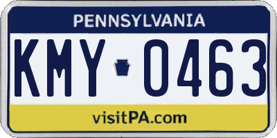 PA license plate KMY0463