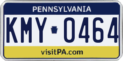 PA license plate KMY0464