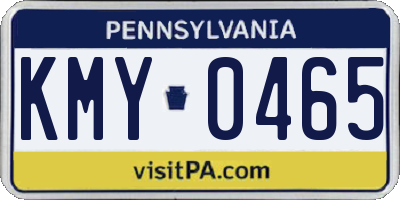 PA license plate KMY0465