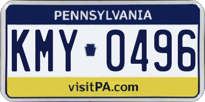 PA license plate KMY0496