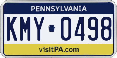 PA license plate KMY0498