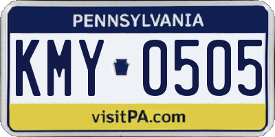 PA license plate KMY0505