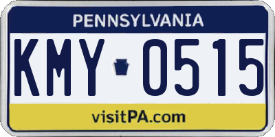 PA license plate KMY0515