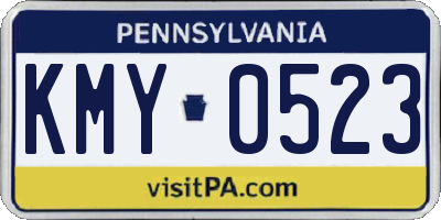 PA license plate KMY0523