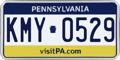 PA license plate KMY0529