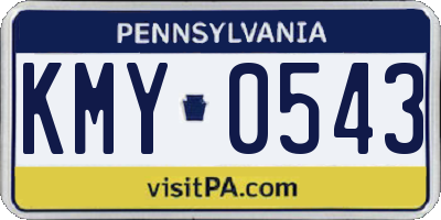 PA license plate KMY0543
