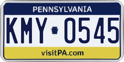 PA license plate KMY0545