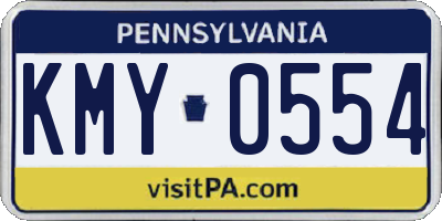 PA license plate KMY0554