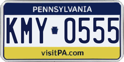 PA license plate KMY0555