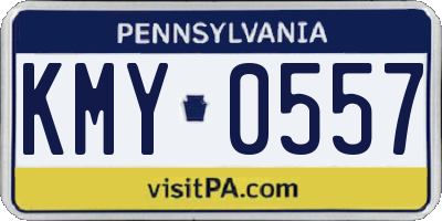PA license plate KMY0557
