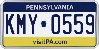 PA license plate KMY0559