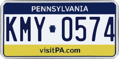 PA license plate KMY0574